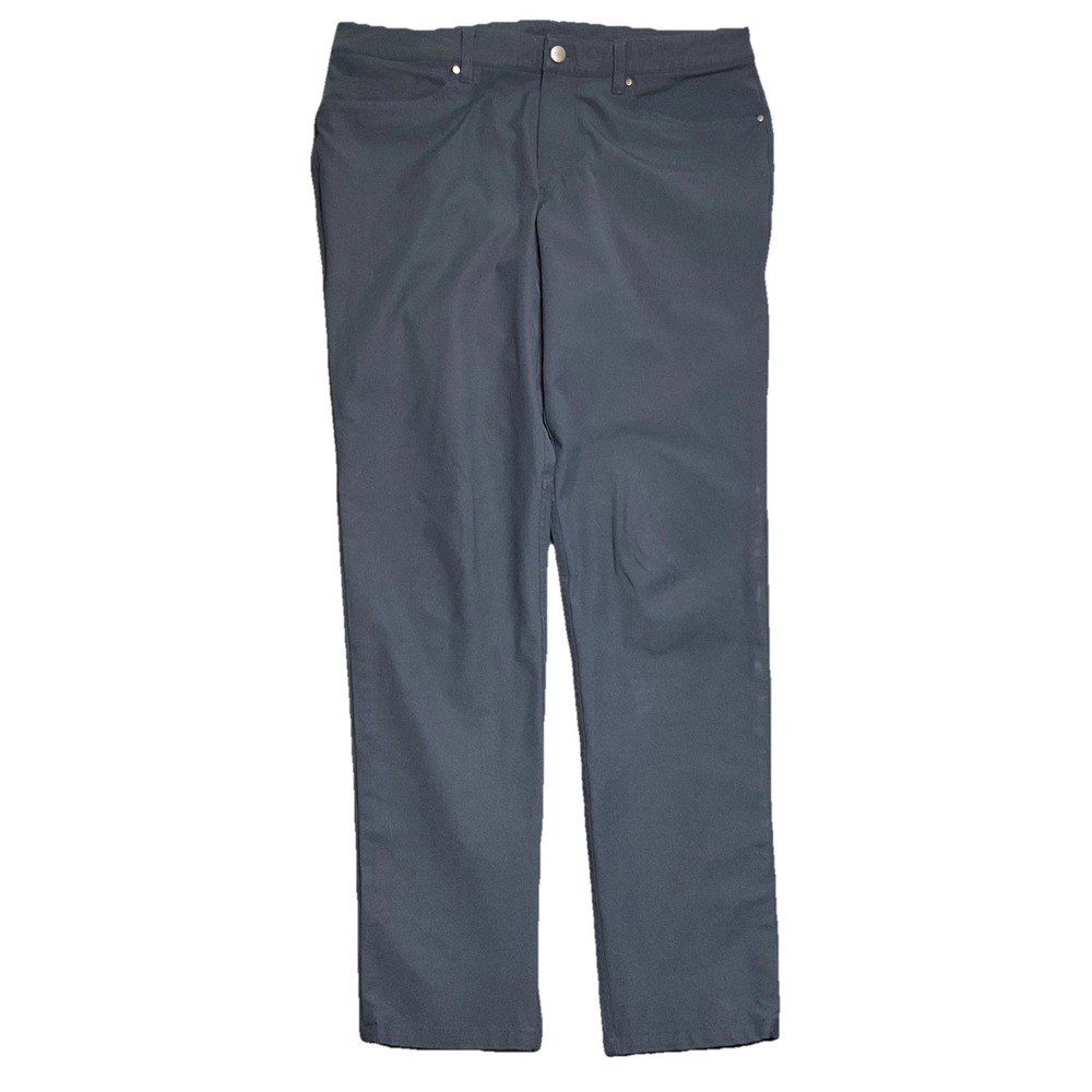 Lululemon ABC Chino Pants Mens 34 Blue Performance Mid Rise Pockets Casual Flat